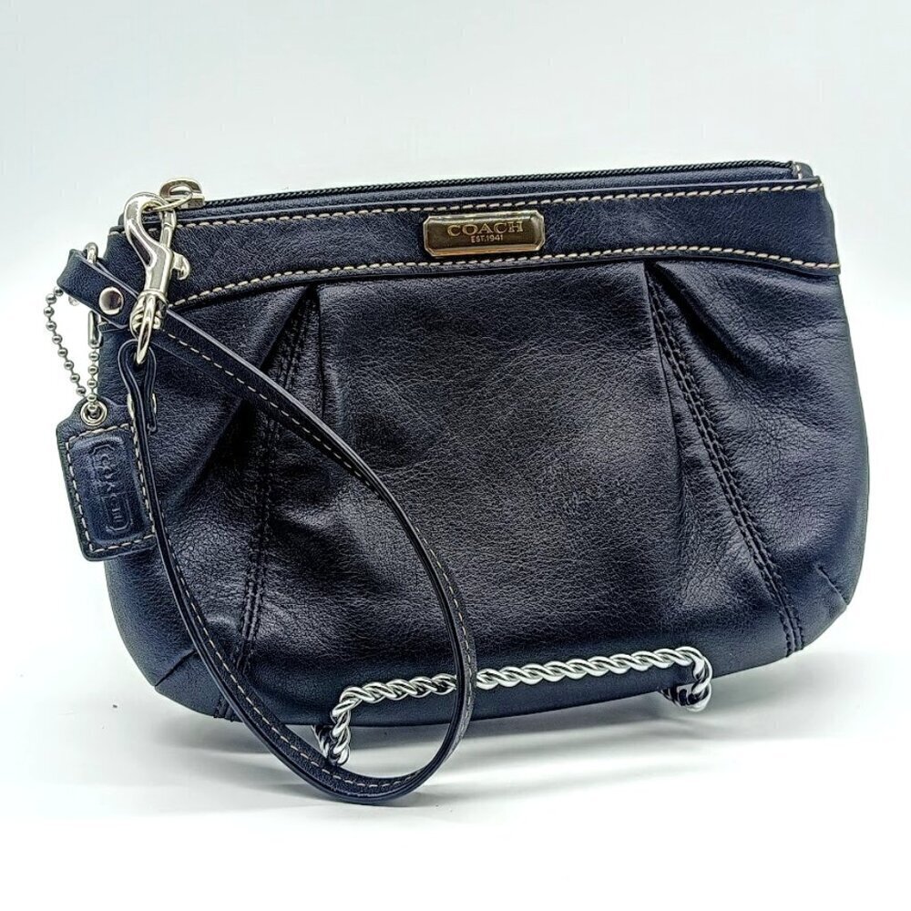 Coach Black Leather Wristlet